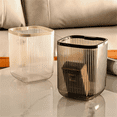 thumbnail image 4 of Mini bote de basura pequeño de escritorio con soporte para teléfono móvil, para dormitorio, baño, espacio de trabajo limpio, papelera, color blanco, 4 of 8