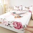 thumbnail image 3 of Homewish Rustic Mallard Duck Full Size Sheets,Cartoon Bow Knot Bed Sheets,Pink Flower Floral Sheet Sets For Girl Kids,Luxury Bedroom Decor,4 Pieces, 3 of 7