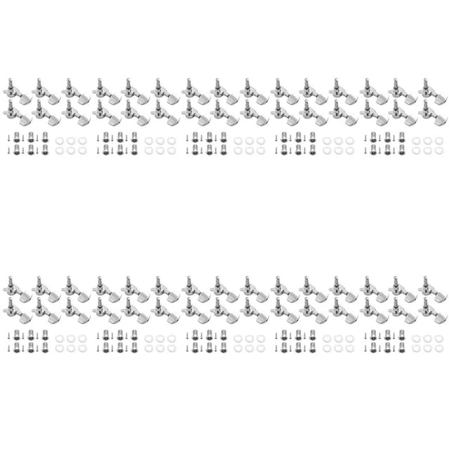 60 Pieces Silver Acoustic Guitar Machine Heads Knobs Guitar String Tuning Peg Tuner(30 for Left + 30 for Right)