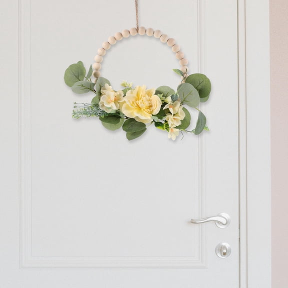 FENGGUIQU Multi Color Wood Beads Gar Wreath Hanging Decor for Wedding Home and Door