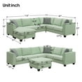 thumbnail image 3 of Modular Sectional Sofa with Ottoman, Cosymart Living Room Sets Sofa Couch for Home, Green, 3 of 7