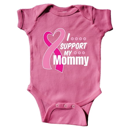

Inktastic Breast Cancer Awareness I Support My Mommy with Pink Ribbon Gift Baby Boy or Baby Girl Bodysuit