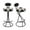 Black & Creamy White, variant on Tcbosik Upholstered Bar Stools Set of 2, Modern Velvet Bar Chair with Metal Legs, Counter Height Barstool for Pub, Dining Room, Living Room, Gold Stripe & Gold