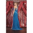 thumbnail image 4 of Royal Queen RQ7970 Juniors Womens One Long Sleeve Sequined Prom Dress With High Slit, 4 of 10