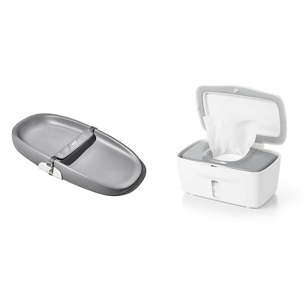 Conjunto de Cambiador OXO Tot y Dispensador de Toallitas en Gris