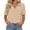 Khaki, variant on Women Short Sleeve V Neck Summer Casual Basic Tee Polo Tops