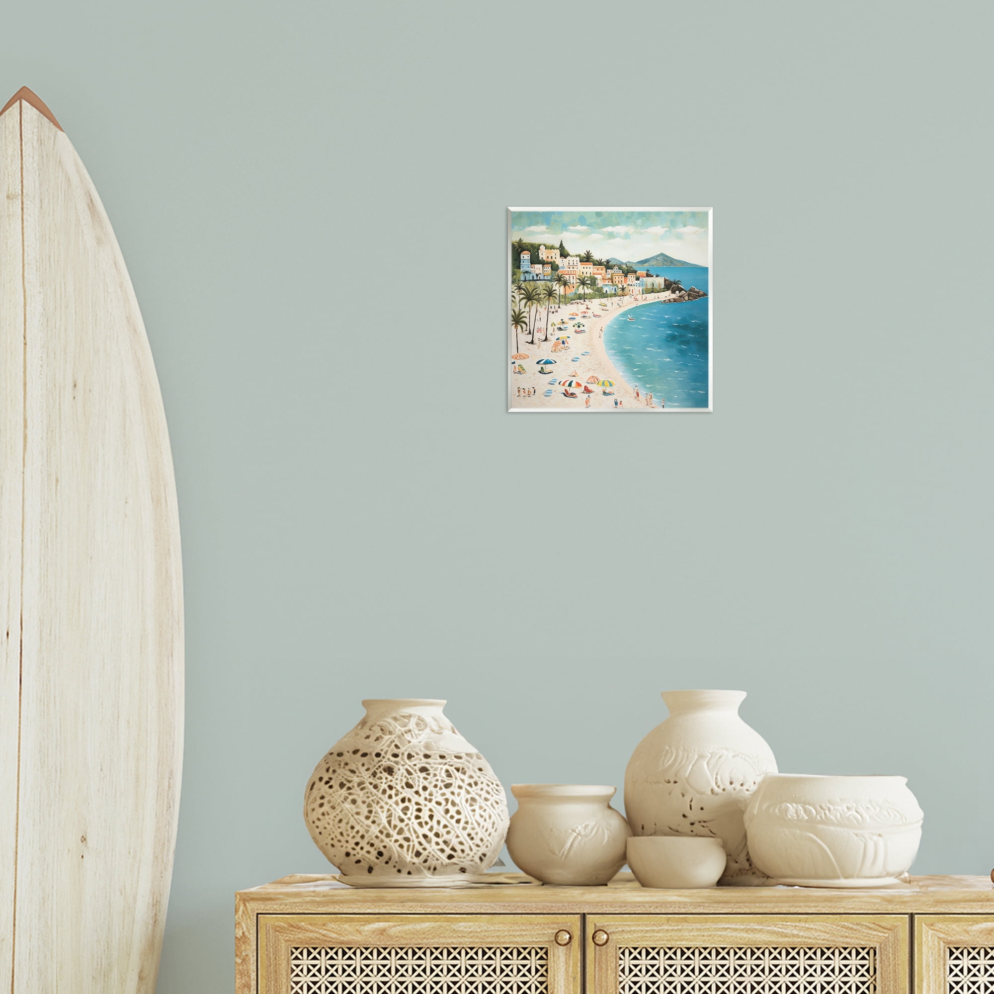 Stupell Industries Beach Water's Edge Nautical & Beach Painting Unframed Art Print Wall Art, 12 x 12