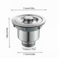 thumbnail image 6 of 2Pack Kitchen Bar Stainless Steel Sink Strainer Drain Head Stopper Filter Basket, 6 of 6