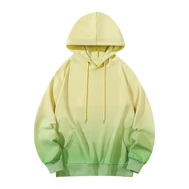 Men's Casual Brief Pocket Hooded Sweatshirt with Gradient Design