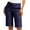 Navy, variant on Bermuda Shorts for Women Summer High Waist Pleated Shorts Casual Loose Straight Leg Shorts with Pockets