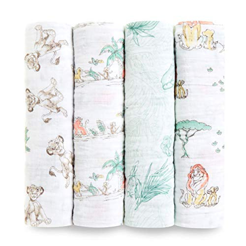 Anais DISNEY CLASSIC Swaddle 4 Pack 101 Lion King Baby Biancheria da letto BN Aden 