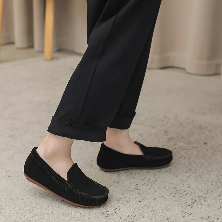 kkdom Boys Girls Moccasins Loafers Shoes Slip-on Flats Dress Shoes