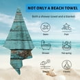 thumbnail image 4 of GZHJMY Beach Towel for Women Girls, Blue Wooden Board Bath Towel, Oversized Lightweight Sport Towel, 31x51 Inch, 4 of 7