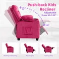 thumbnail image 5 of Wanan Kids Recliner Chair, Adjustable Velvet Lounge with Cup Holder, Footrest and Side Pockets, Pink, 5 of 8