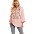 thumbnail image 2 of Blusas sueltas con bordados florales vintage de TEELYNN para mujer, blusas casuales de manga larga para verano 2022, blusas para playa estilo bohemio, 2 of 4