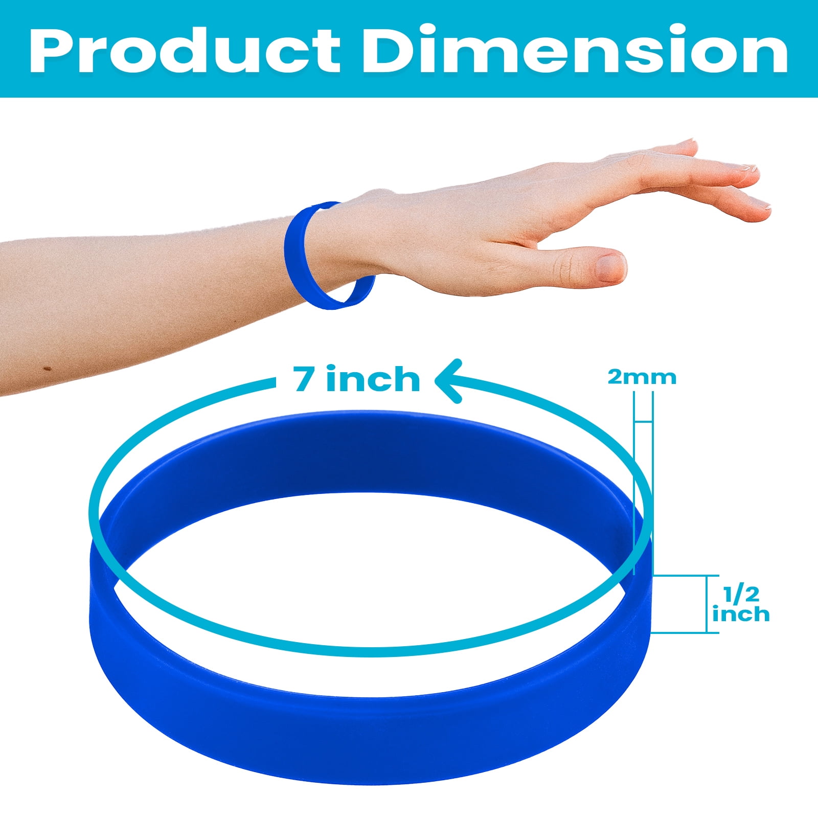 GOGO 60 Pcs Rubber Bracelets for Kids, Silicone Rubber Wrist Bands for  Events - Mixed Colors