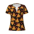 thumbnail image 3 of Naloa Cartoon Pizza Print T-Shirts Short Sleeve V Neck Tees for Women Fashion Tops Trendy Lightweight Soft Casual Summer Outfits Clothes, 3 of 5