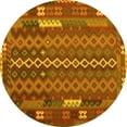 thumbnail image 1 of Ahgly Company Machine Washable Indoor Round Oriental Yellow Traditional Area Rugs, 6' Round, 1 of 4