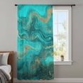 thumbnail image 4 of Turquoise Marble Sheer Curtains 45 Inches Long, Farmhouse Modern Abstract Aesthetic Light Filering Curtains, Breathable Simi Curtain Privacy Drapes for Kitchen Bathroom Small Window Treatment, 4 of 9