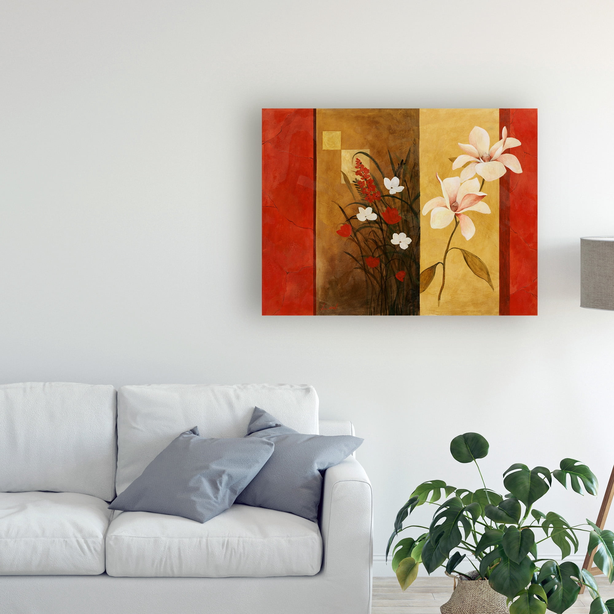 Trademark Fine Art 'Flowers Bouquet On Panels 2' Canvas Art by Pablo Esteban