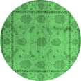 thumbnail image 1 of Ahgly Company Indoor Round Oriental Emerald Green Industrial Area Rugs, 4' Round, 1 of 4