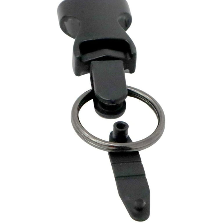 5 Pack - Hang Rites Plastic Badge Strap Clip / PVC ID Holder to Keychain Connector - Small Adapter Connects I'd to Key Ring Lanyard or Attach Keys to