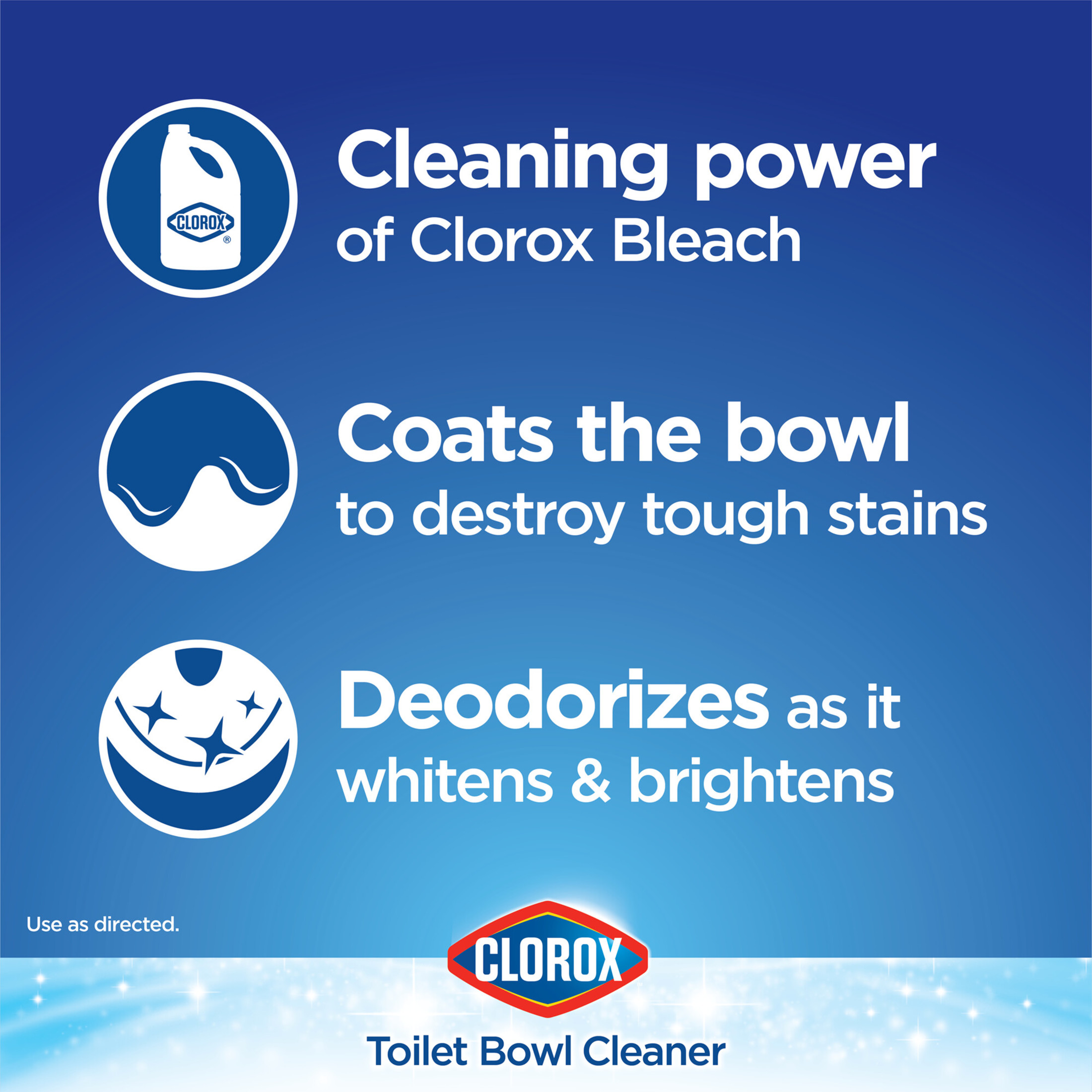 Clorox Toilet Bowl Cleaner Bleach, Rain Clean, 24 fl oz, 2 Pack - image 4 of 9