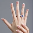 thumbnail image 4 of 14k Solid White Gold Oval Natural Tanzanite and Natural Diamond Vintage Style Birthstone Engagement Ring, 4 of 6