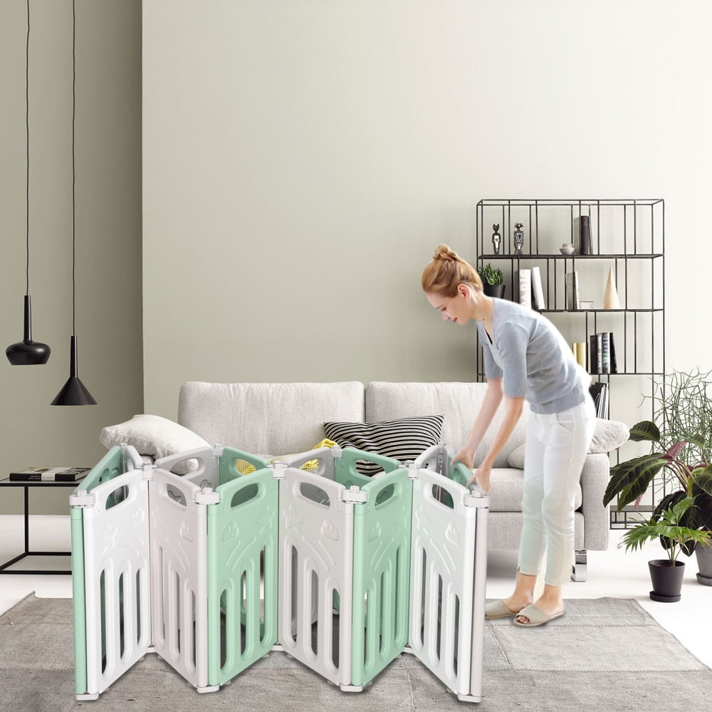 Lowestbest 14 Panel Playpen, Foldable Portable Safety Play Yard for Home Lowestbest 14 Panel Playpen, Foldable Portable Safety Play Yard for Home
