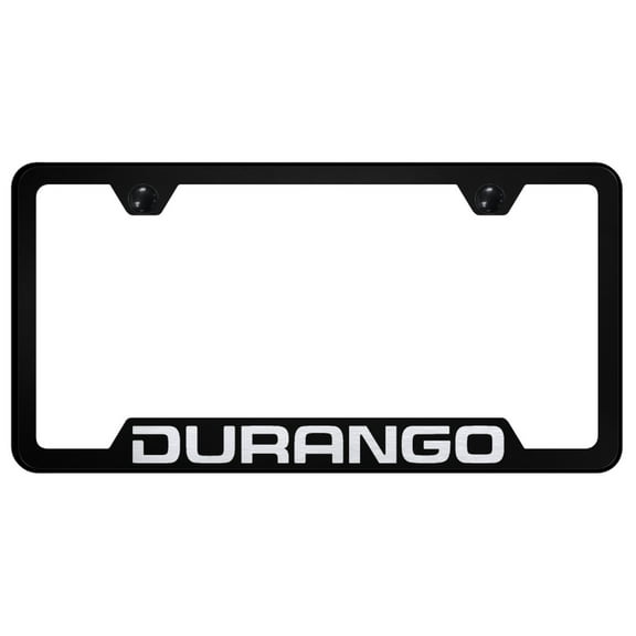 Dodge Durango Laser Etched Logo Cut-Out License Plate Frame (Black)