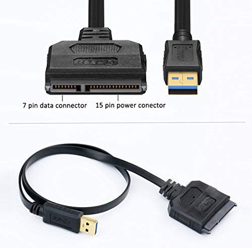 DTECH USB 3.0 to SATA Adapter Cable with LED Indicators Power Jack Support SATA III for 2.5 3.5 inch Hard Drive HDD SSD
