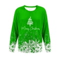thumbnail image 5 of Yteetum Chandail en Molleton Joyeux Noël pour Femmes, Col Rond Surdimensionné, Tricot Côtelé, Chandail Sans Capuche, Haut Décontracté, Imprimé Graphique de Noël, Col Rond, Manches Longues, Ample, 5 of 5