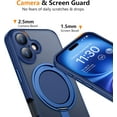 thumbnail image 4 of Magnetic for iPhone 16 Case,[with 360°Rotatable Invisible Magnetic O-Ring Stand][Military Grade Shockproof][Compatible with MagSafe] Slim Translucent Matte Phone Case for iPhone 16 6.1", 4 of 12