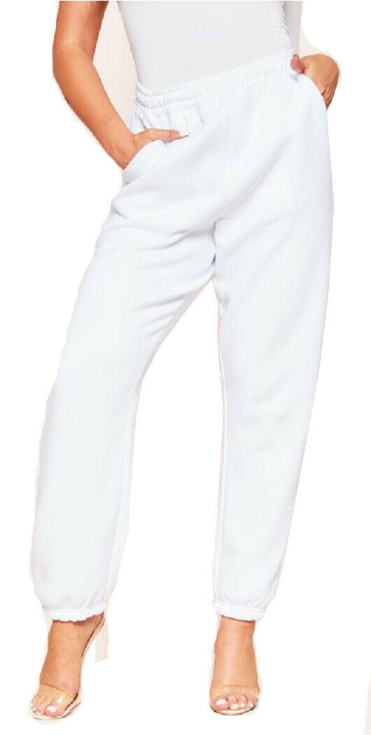 white sweat joggers