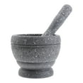 thumbnail image 1 of PP Plastic Kitchen Household Garlic Pugging Pot Pedestal Bowl Mortar and Pestle Set(Granitic Pattern, Packaged with Box), 1 of 5