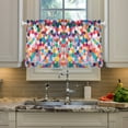 thumbnail image 2 of Yayeee Kitchen Curtains Tier Pair Light Filtering 27"x36" Rod Pocket Short Cafe Window Panel, Blue Colorful Circles, 2 of 7