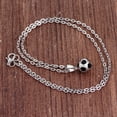 thumbnail image 4 of KAKOWELY 2 elegantes collares de fútbol con forma creativa de balón de fútbol, colgante, regalo de joyería para hombres (dorado y plateado, 1 unidad cada uno), 4 of 4