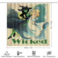 thumbnail image 2 of Juego de 4 cortinas de ducha Wicked con alfombrillas antideslizantes, tapa de inodoro y alfombrilla de baño, cortina de ducha impermeable con decoración de dibujos animados para baño con 12 ganchos,, 2 of 8