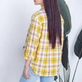 thumbnail image 5 of VgaVtl Cotton Women Shirts Collared Long Sleeve Tops for Women Casual Pocket Yellow Button Down Plaid Loose Shirts,L, 5 of 5