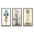 thumbnail image 2 of Designart "Vintage Illustration Geometric Tree of Wisdom III" Modern Geometric Framed Wall Art Set Of 3 - Blue Abstract Frame Canvas Set For Living Room Decor, 2 of 6