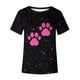 thumbnail image 4 of Liamobondopolis - Camiseta con estampado de pata para mujer, camisetas de manga corta con estampado de pata para mamá de perro, 4 of 5