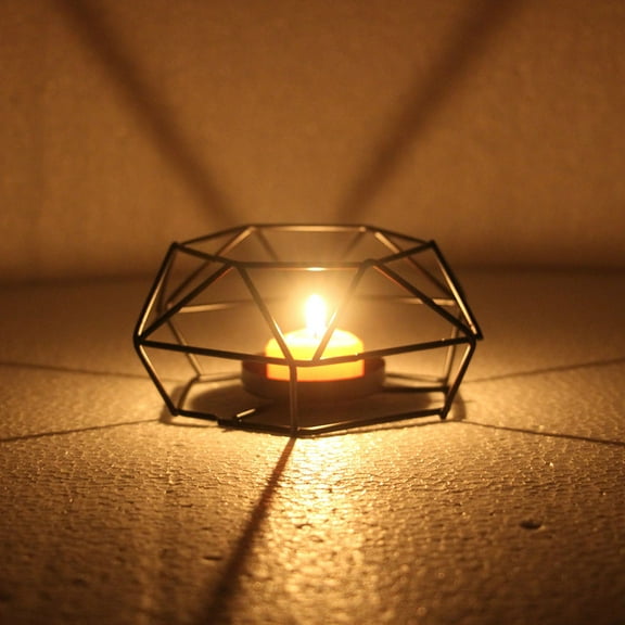 ROSENICE Dining Table Centerpiece Decor Candle Holder Black Iron Decorative 1Set