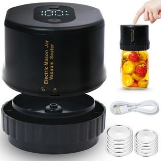 Mason Genie Electric Vacuum Sealer For Mason Jars – 80kPa – USB Rechargeable – Black – New-805403