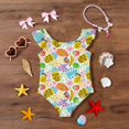 thumbnail image 5 of Abcomgle Girls Swimsuits Size 7-8 Tropical Fruit Graphic One Piece Little Girls Swimsuit Ruffled Stretchy Bathing Suits for Girls, 5 of 7