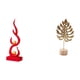 thumbnail image 1 of Figura abstracta de resina con forma de llama y hoja de metal, escultura moderna, adorno para escritorio, patio, oficina, estantería, mesa, fiesta, ho, 1 of 8