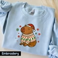 thumbnail image 2 of Embroidered Capybara Sweatshirt, Christmas Capybara Animal Embroidered Crewneck, Animal Sweater, Christmas Sweatshirt, Gift For Girlfriend, 2 of 5