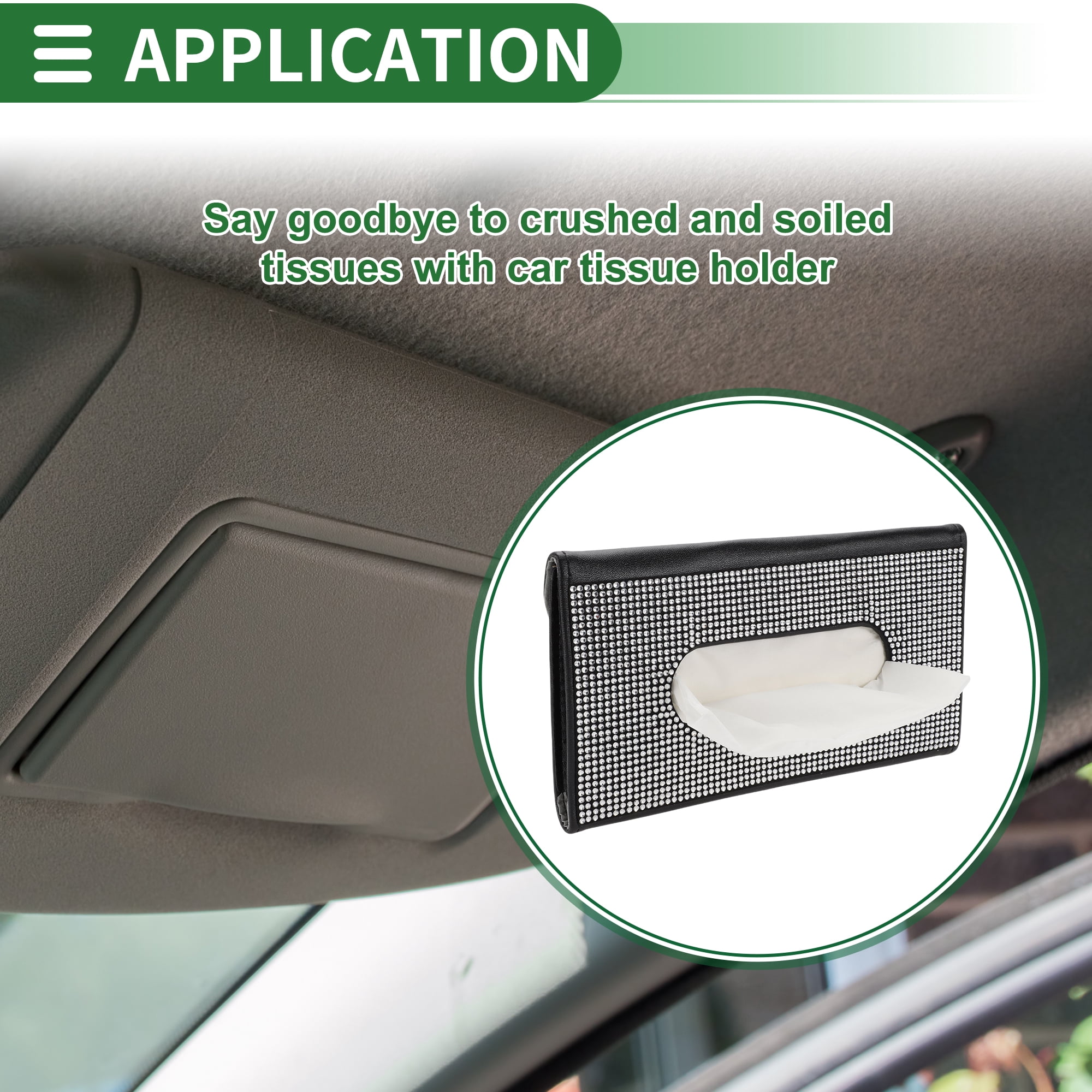 Unique Bargains Universal Car Tissue Holder Sun Visor Holder Tissues Box Cover