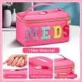 thumbnail image 4 of Estuche de maquillaje Geetery Chenille Letter Bag de nailon, color rojo rosa, 4 of 6