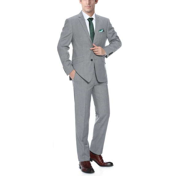 Men's Two Button Suit Slim-Fit 100% Wool Suit