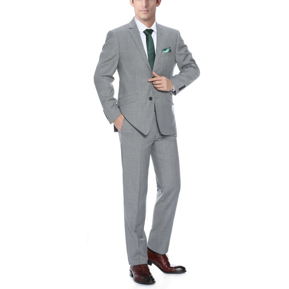 Men's Two Button Suit Slim-Fit 100% Wool Suit